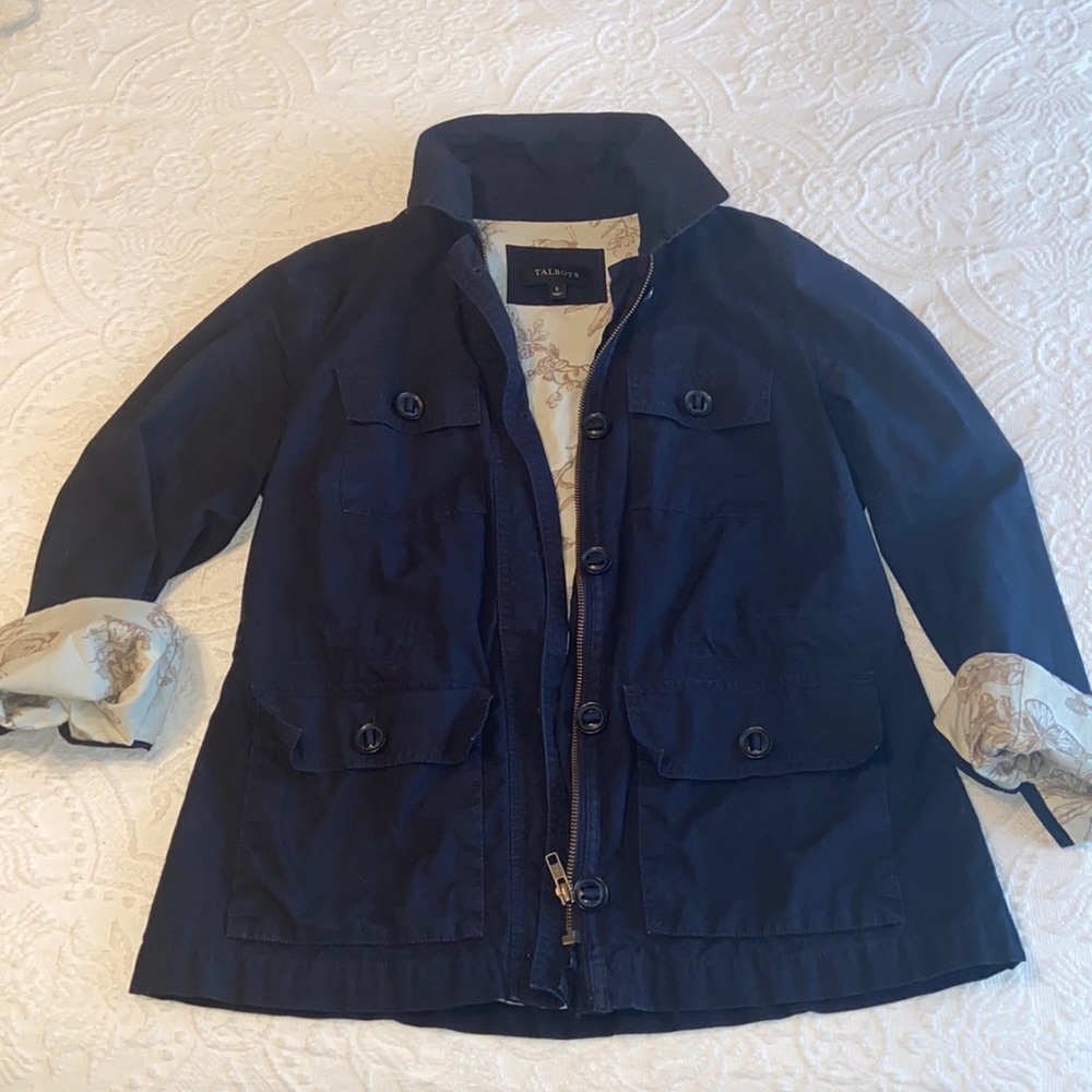 Talbots Navy Cargo Utility jacket size Small